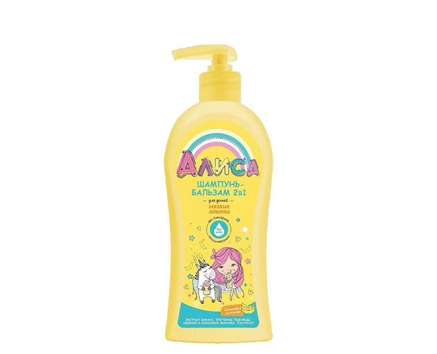ALICA 2-1ში ბავშვის შამპუნი და ბალზამი ხვეული თმისთვის 350გ
